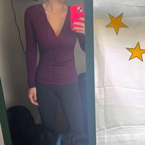 Long sleeve faux wrap top- free people